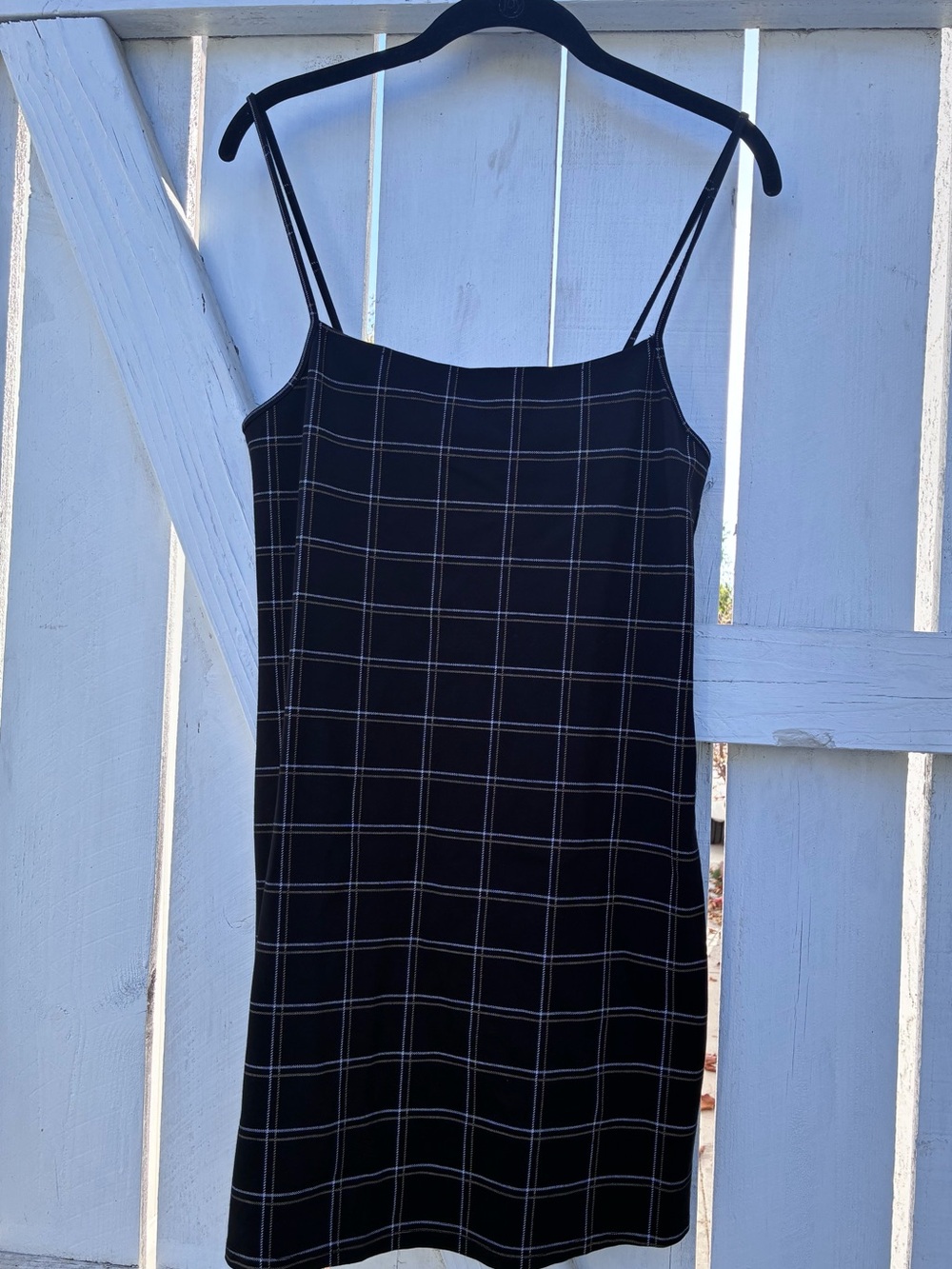 Forever 21 Black Plaid Slip Mini Dress Retro Strappy NWOT Sz S